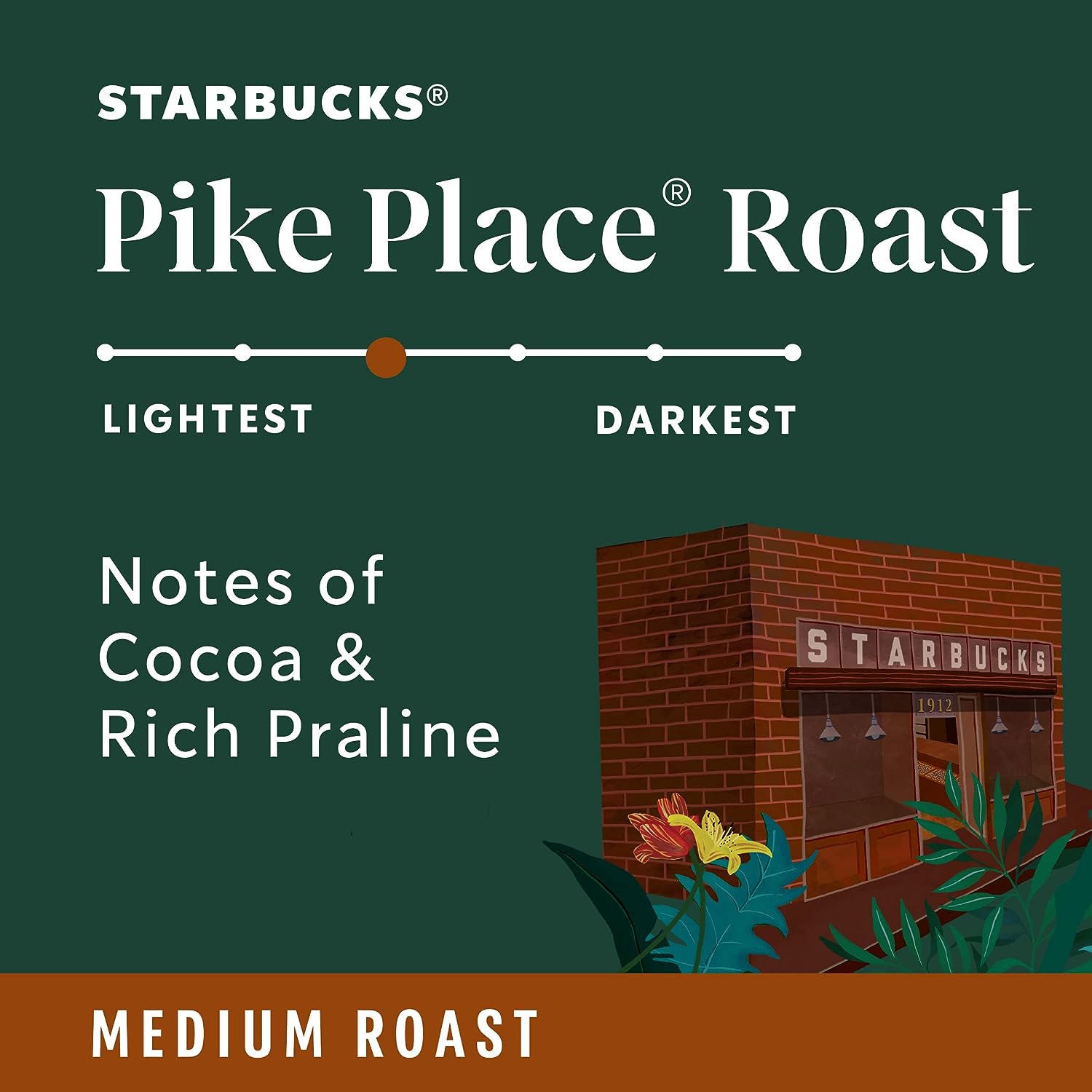 (4 pack) Starbucks Arabica Beans Pike Place Roast, Medium Roast, Ground Coffee, 28oz