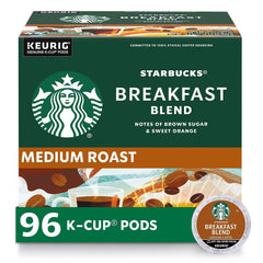 Starbucks, Breakfast Blend Medium Roast K-Cup Coffee Pods, 22 Count