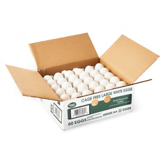 Great Value Cage Free Large AA White Eggs, 60 Count